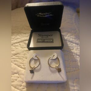 Harley Davidson 10Kt God Hoops Stampee